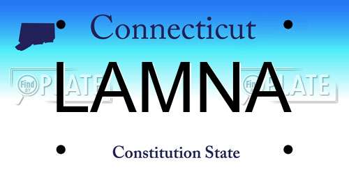 LAMNA Connecticut License Plate