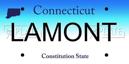 LAMONT Connecticut License Plate