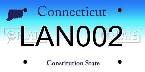 LAN002 Connecticut License Plate