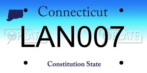 LAN007 Connecticut License Plate