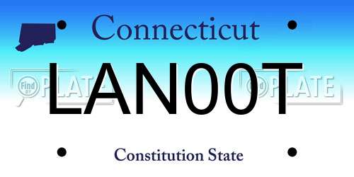 LAN00T Connecticut License Plate