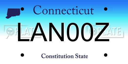 LAN00Z Connecticut License Plate