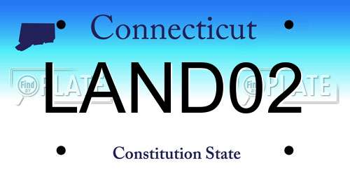 LAND02 Connecticut License Plate