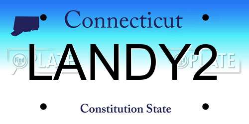 LANDY2 Connecticut License Plate