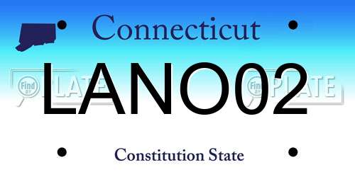 LANO02 Connecticut License Plate