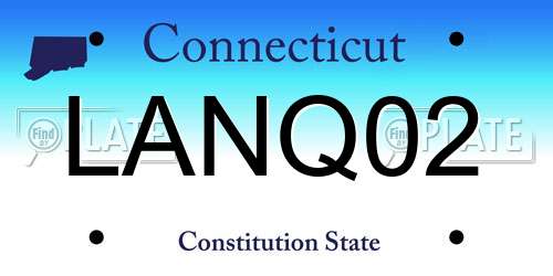 LANQ02 Connecticut License Plate