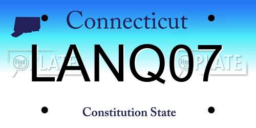 LANQ07 Connecticut License Plate