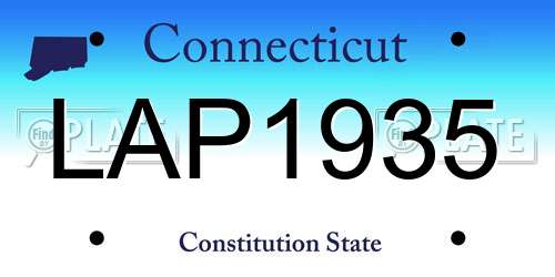 LAP1935 Connecticut License Plate