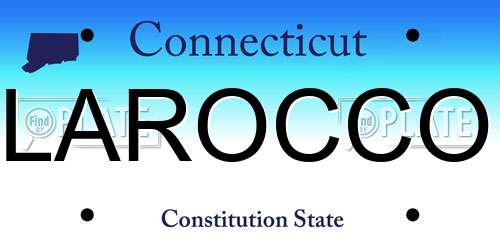 LAROCCO Connecticut License Plate
