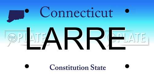 LARRE Connecticut License Plate