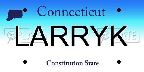 LARRYK Connecticut License Plate