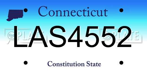 LAS4552 Connecticut License Plate