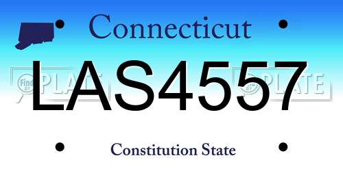 LAS4557 Connecticut License Plate