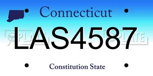 LAS4587 Connecticut License Plate