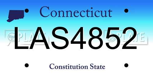 LAS4852 Connecticut License Plate