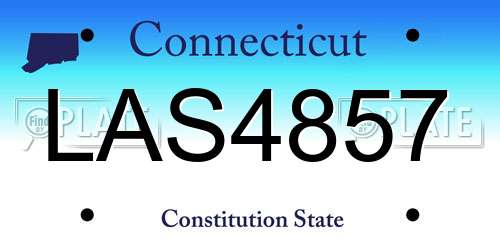 LAS4857 Connecticut License Plate