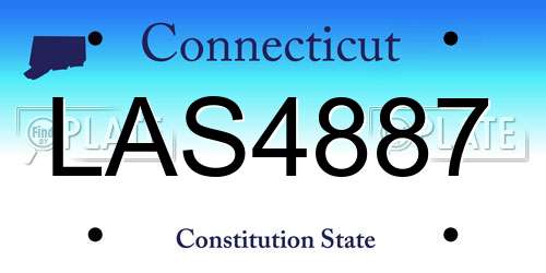 LAS4887 Connecticut License Plate