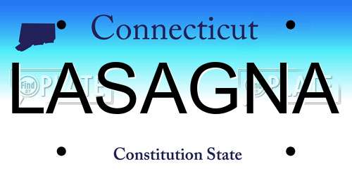 LASAGNA Connecticut License Plate