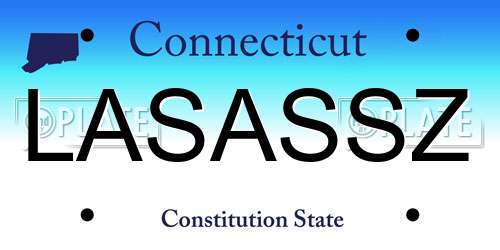 LASASSZ Connecticut License Plate