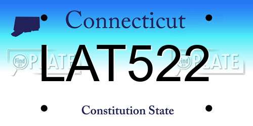 LAT522 Connecticut License Plate