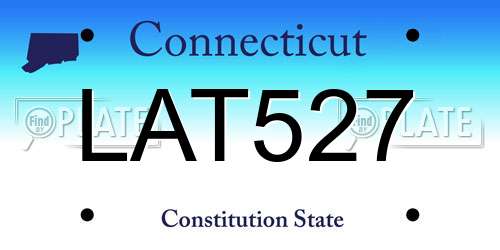 LAT527 Connecticut License Plate