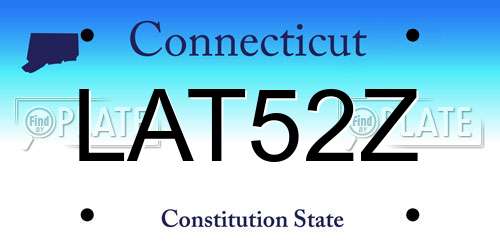 LAT52Z Connecticut License Plate