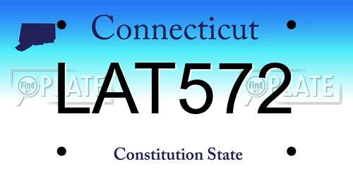 LAT572 Connecticut License Plate