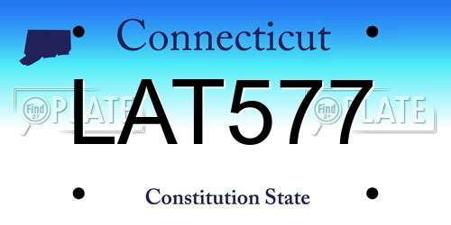 LAT577 Connecticut License Plate