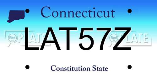 LAT57Z Connecticut License Plate