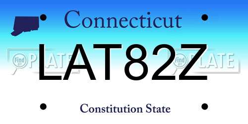 LAT82Z Connecticut License Plate