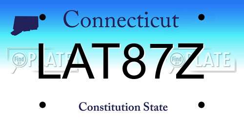 LAT87Z Connecticut License Plate