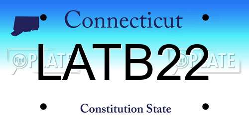 LATB22 Connecticut License Plate