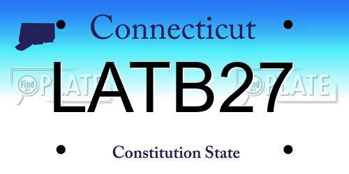 LATB27 Connecticut License Plate