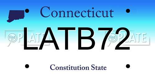 LATB72 Connecticut License Plate
