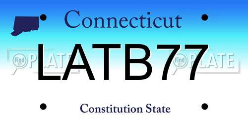 LATB77 Connecticut License Plate