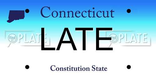 LATE Connecticut License Plate