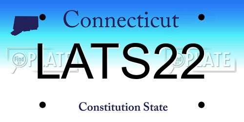 LATS22 Connecticut License Plate