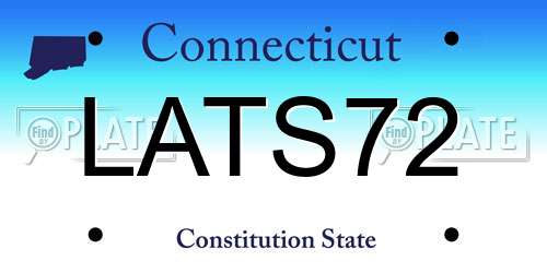 LATS72 Connecticut License Plate