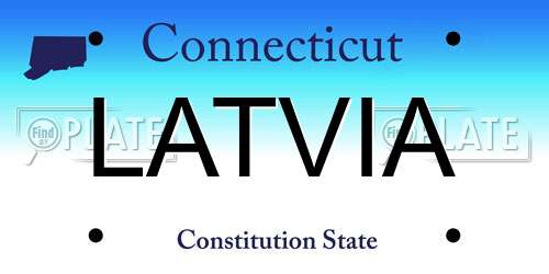 LATVIA Connecticut License Plate