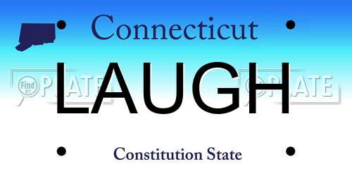 LAUGH Connecticut License Plate