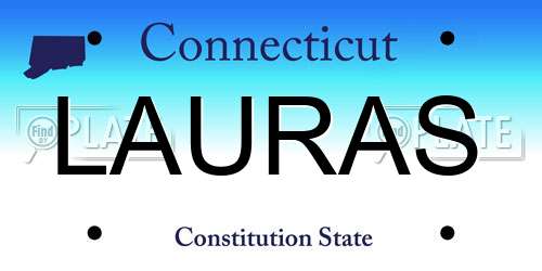 LAURAS Connecticut License Plate