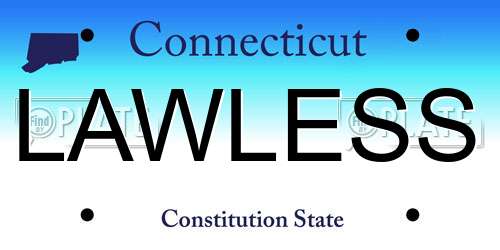 LAWLESS Connecticut License Plate