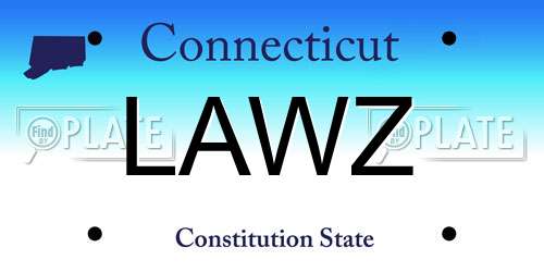 LAWZ Connecticut License Plate