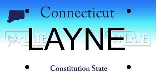 LAYNE Connecticut License Plate