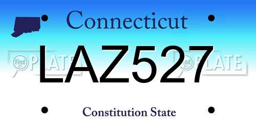 LAZ527 Connecticut License Plate