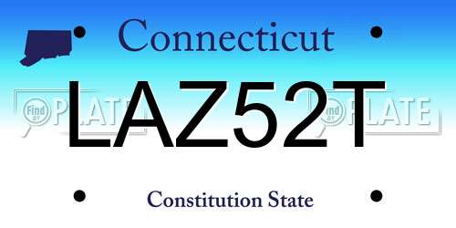 LAZ52T Connecticut License Plate