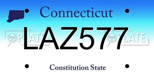 LAZ577 Connecticut License Plate