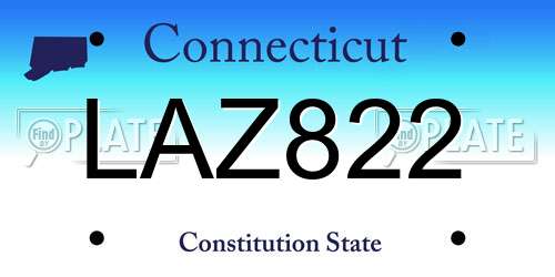 LAZ822 Connecticut License Plate