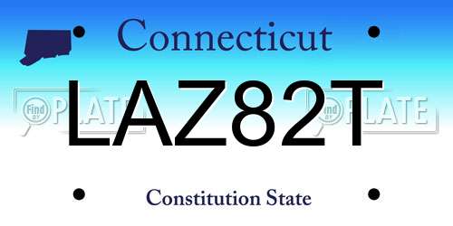 LAZ82T Connecticut License Plate