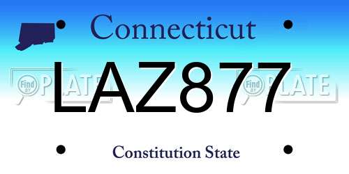 LAZ877 Connecticut License Plate